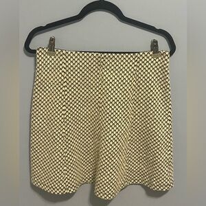 LOFT Black and Cream Geometric Skirt